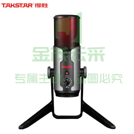 得胜(TAKSTAR) 自由玩家声势ROAR USB接口专业电容麦克风内置声卡话筒电脑K歌直播录音麦