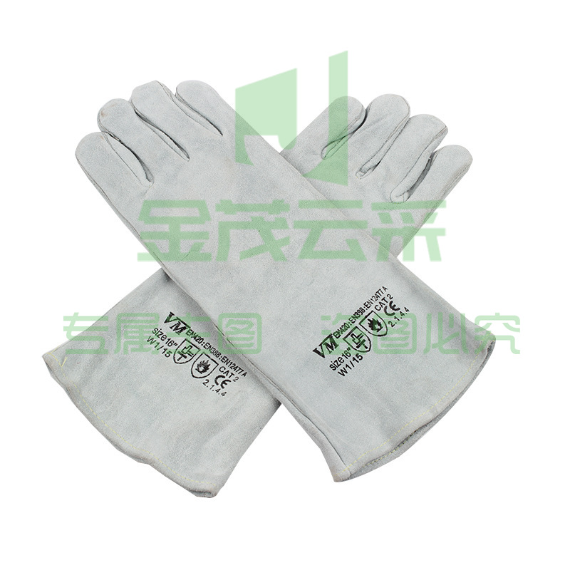 君御7231二层加厚电焊手套加长40cm焊工手套牛皮耐磨隔热劳保手套