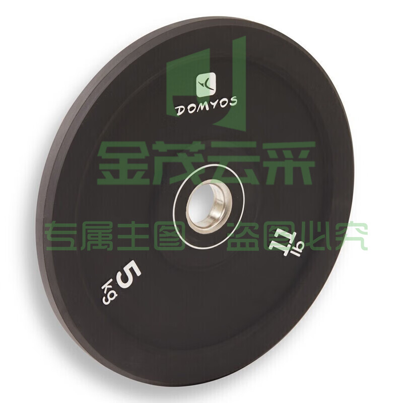 迪卡侬 奥杠大孔杠铃片包胶防震力量举重深蹲手抓训练健身器材CRO白色5kg2521998