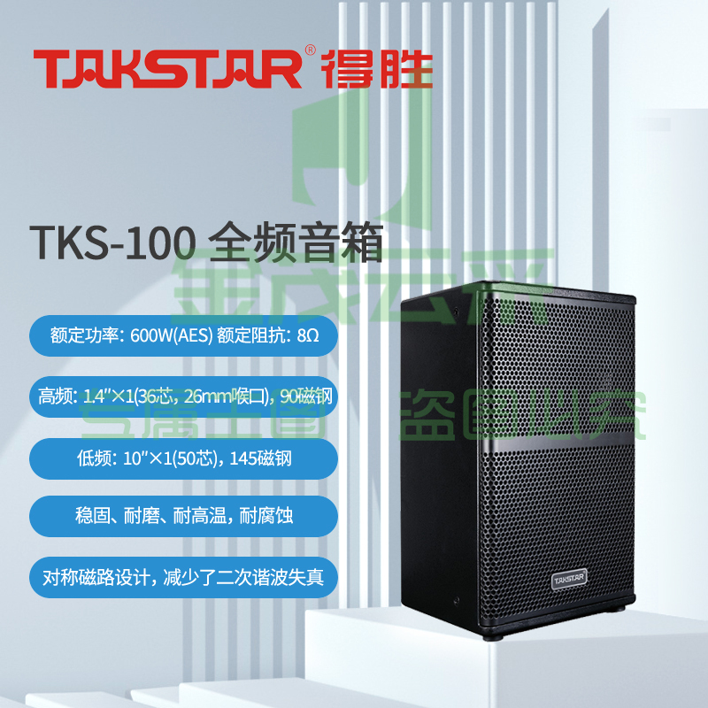 得胜 (TAKSTAR)TKS-100 全频音箱 10吋600W全频音响系统 可吊挂支架 会议室剧院扩声补声舞台返听KTV工程(只)