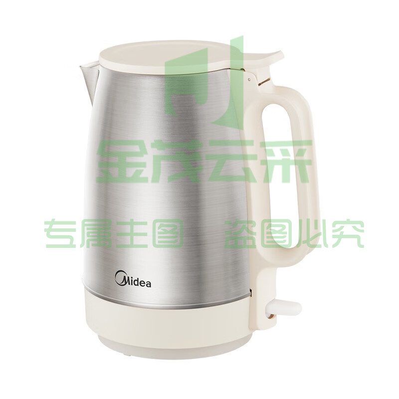 美的(midea)热水壶家用电水壶不锈钢电热水壶大容量电热水壶电热一体烧水壶电茶壶SH17DG01 白色