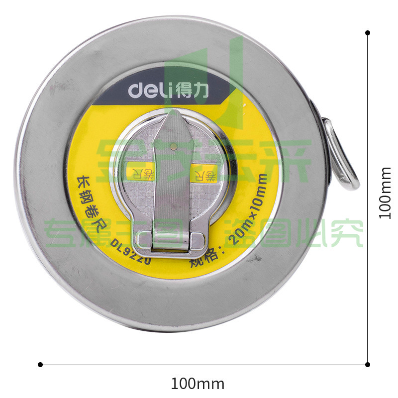 得力(deli)20米盘式钢卷尺长钢卷尺大量程工程测量尺20mx10mm DL9220