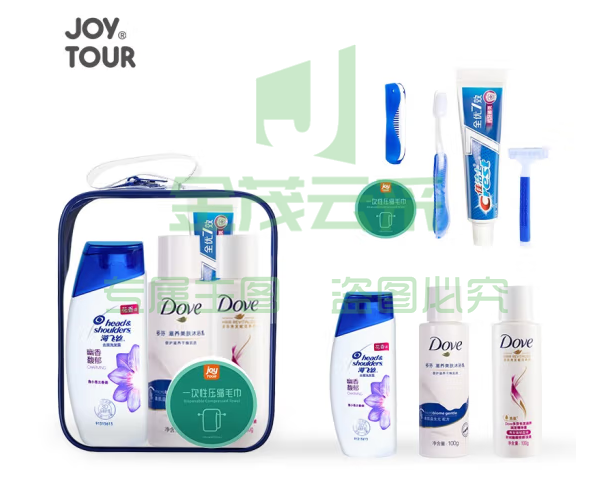 佳途(JOYTOUR)  旅行洗漱套装洗漱袋便捷商务出差用品沐浴洗发牙刷个人护理套装 B2-海飞丝多芬7件套袋装
