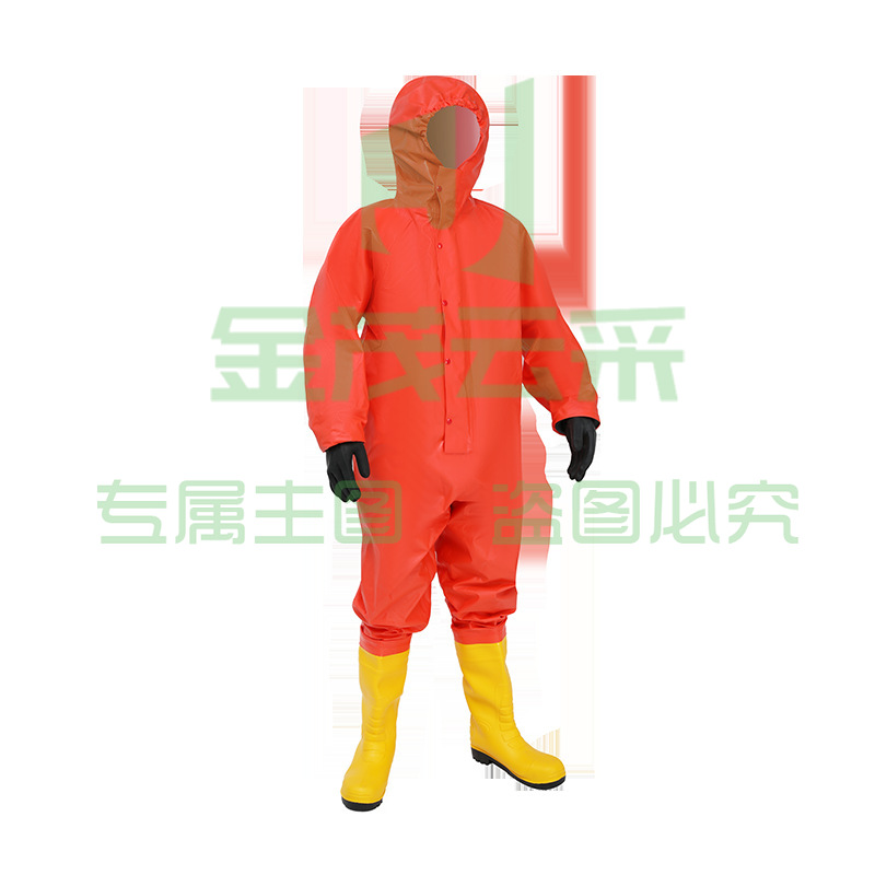 君御C3103半封闭防化服阻燃PVC耐酸碱服化学品防护服带防化靴