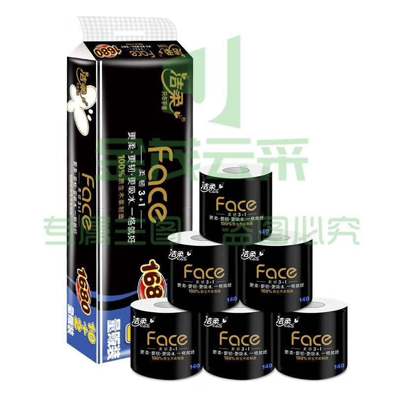 洁柔 柔韧4层卷纸\140g/卷，12卷/提