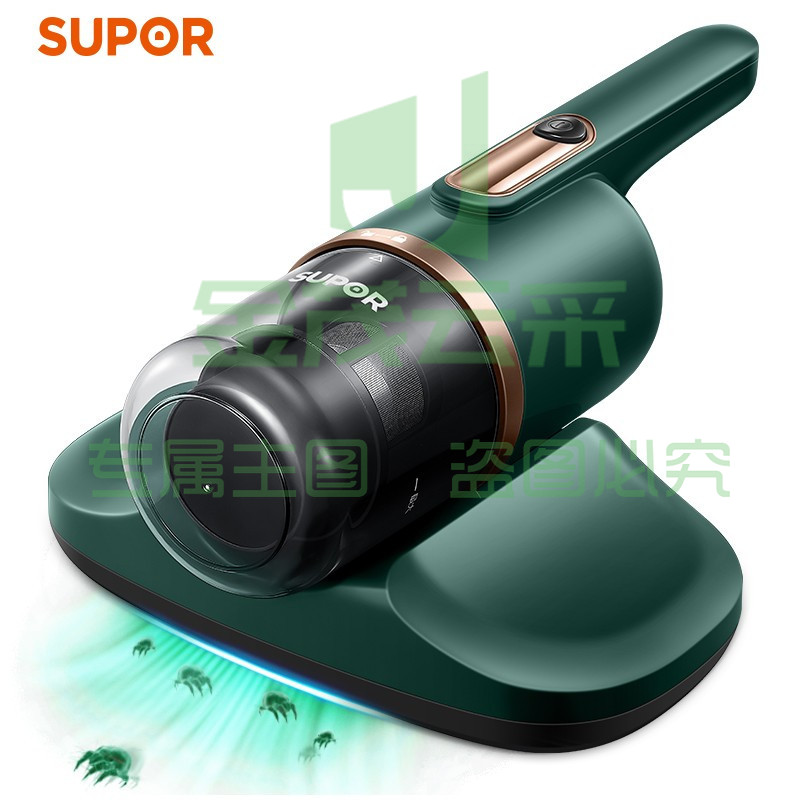 苏泊尔 (SUPOR )VCM16A 除螨仪手持床铺除螨机家用吸尘器 双拍打紫外线杀菌(复古绿)