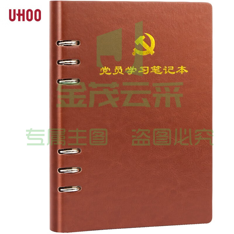 活页式党员学习笔记本A5 党员会议记录本党员本(棕色)