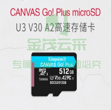 金士顿（Kingston）512GB TF（MicroSD）存储卡 行车记录仪内存卡 手机内存卡 U3 V30 A2 4K 读速170MB/s SDCG3/512GB  