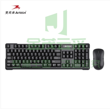 双飞燕（A4TECH) 3200N 键鼠套装 无线键鼠套装 办公键鼠套装 便携 防泼溅 省电 商务 黑色