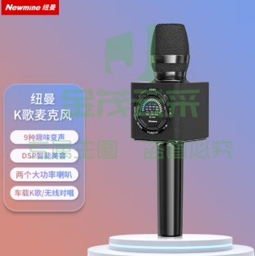 纽曼(Newmine)MC66 无线话筒音响一体麦克风机收音麦全民K歌娱乐直播手机蓝牙车载动圈麦克风双喇叭 黑色.