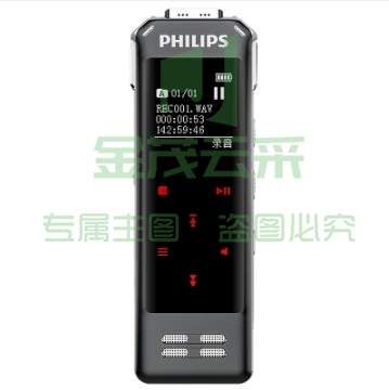 飞利浦（PHILIPS）指纹加密 APP智能专业录音笔 实时翻译 语音转文字 16G VTR8062