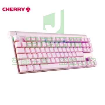 樱桃（CHERRY）MX8.0 G80-3888HXAEU-9粉 机械键盘 有线键盘 87键RGB背光 粉色 樱桃茶轴 