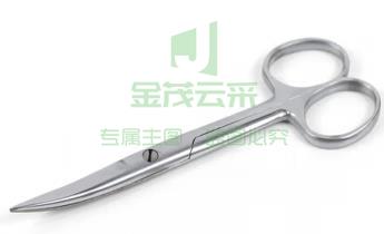 304不锈钢 尖弯头剪刀10cm
