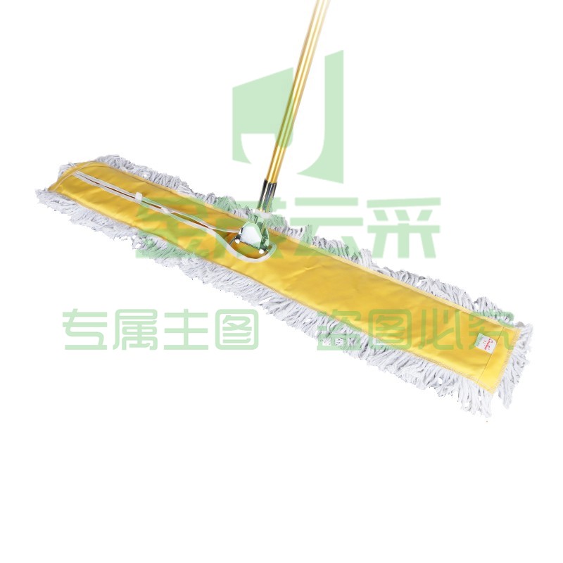 110cm商用平板拖把大码尘推酒店工厂瓷砖地板加厚加长棉线排拖推 黄色110cm整套