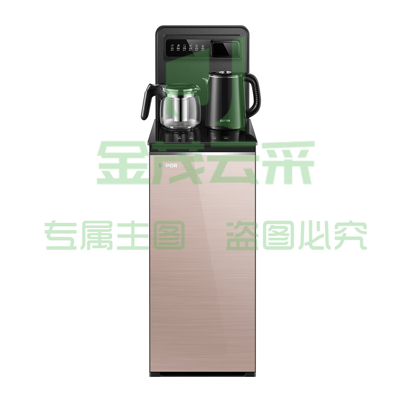 苏泊尔(SUPOR)茶吧机 家用多功能高端客厅下置水桶自动智能柜子一体饮水机烧水壶 金色温热型