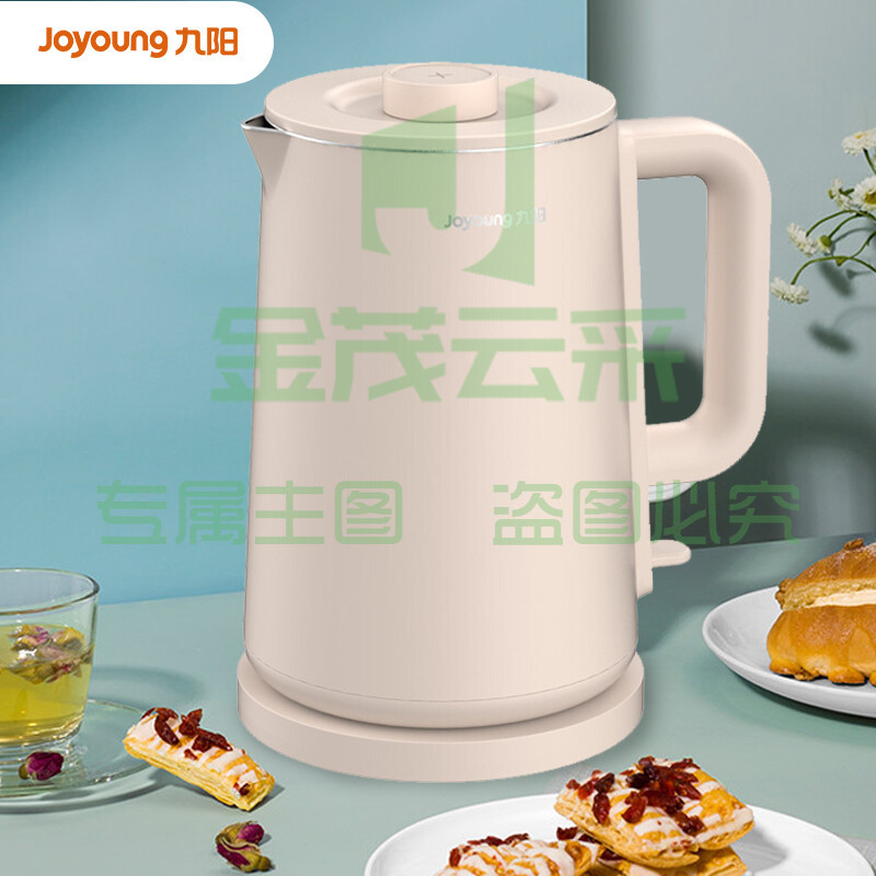 九阳(Joyoung) 热水壶1.7L无缝双层保温防烫 304不锈钢开水壶1800W大功率   K17FD-W6152  (