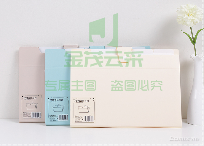 齐心 A3169 A4 便携式风琴包8袋(颜色随机)