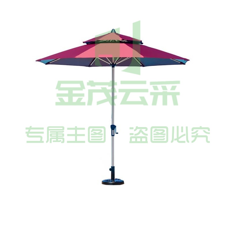 紫叶(ziye) 户外遮阳伞中柱伞 双顶2.7米