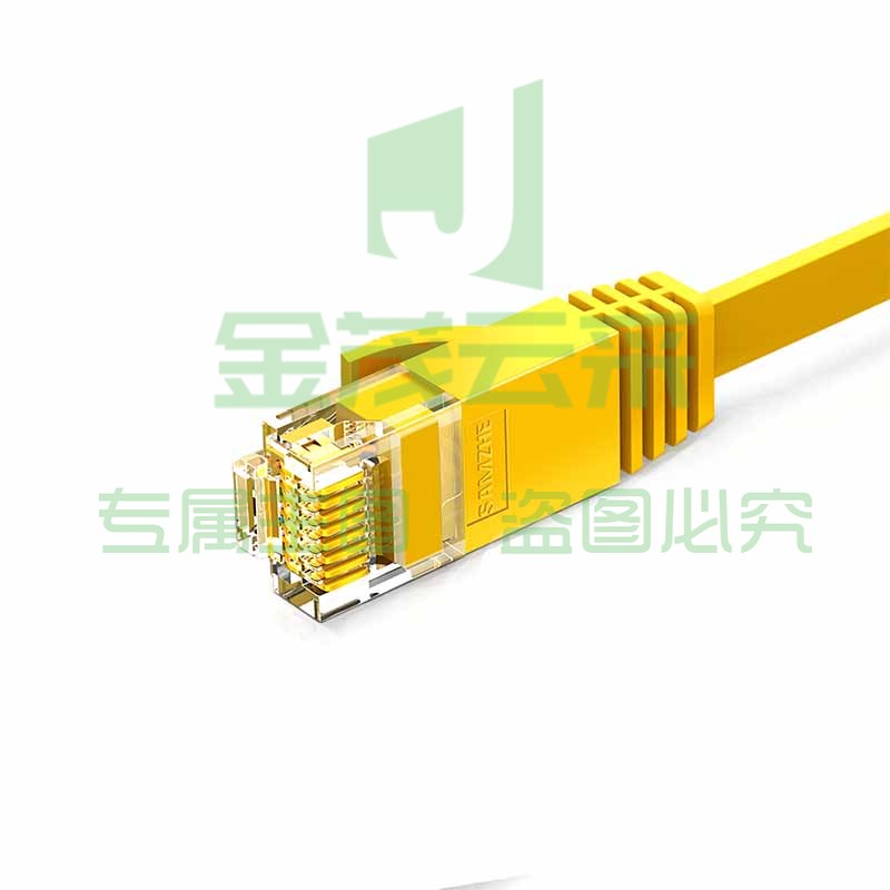 山泽(SAMZHE)SZ-605YL超六类千兆超扁网线黄色(镀金头)5米 (