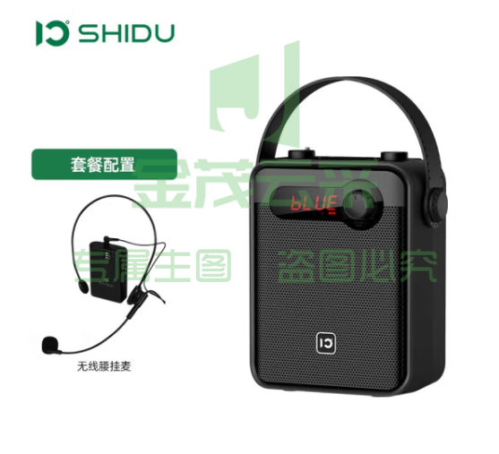 十度(ShiDu) H8音响户外便携式手提广场舞K歌大功率蓝牙音箱无线扩音器带无线话筒显示屏 经典黑UHF腰挂版