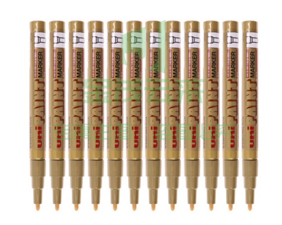 三菱(Uni)PX-21 小字油漆笔 0.8-1.2mm工业记号笔物流笔(可用于汽车补漆)金色12支装   WLSZ05241253392022