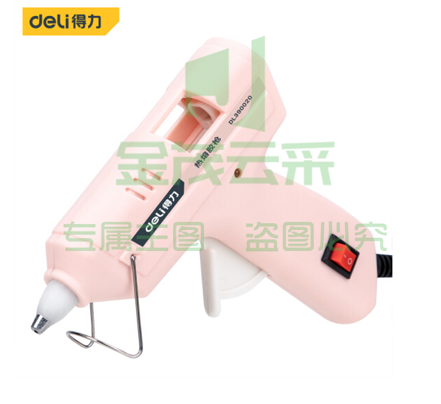 得力DL390020 儿童款20W热胶枪热熔胶枪粉色