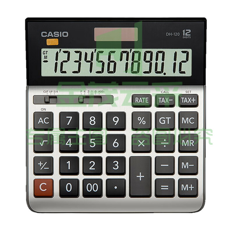 卡西欧（CASIO）DH-120 金属面板宽屏计算器 12位 办公用品