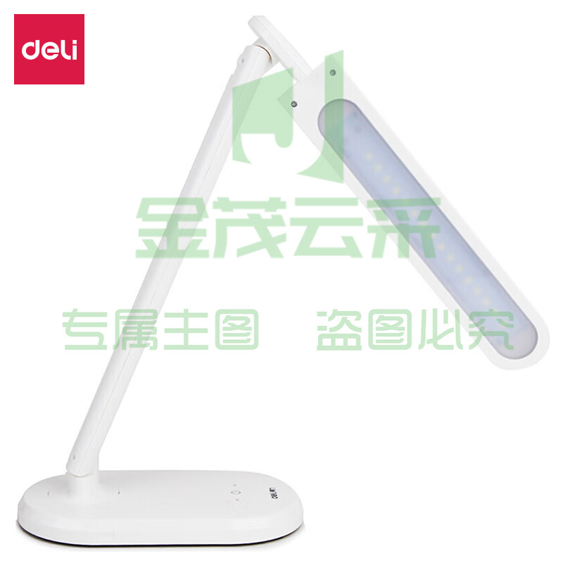 得力(deli)LED可触控卧室床头台灯 6档亮度调节 灯臂可调 4300 白色 