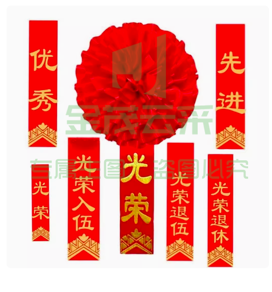 胸前大红花工作者胸花 16cm 先锋