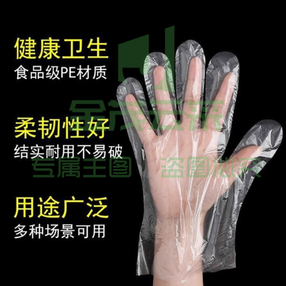 一次性手套加厚款透明薄膜手套PE100只