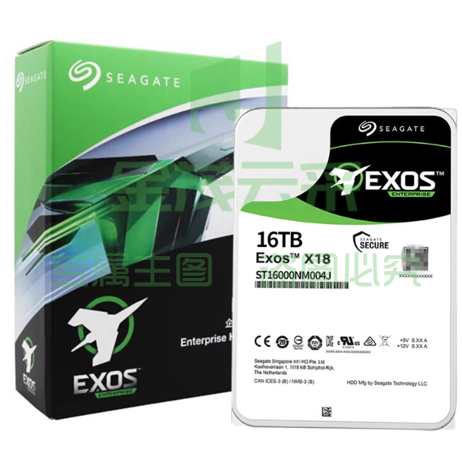 希捷（SEAGATE）企业级硬盘16TB 256MB 7200RPM CMR垂直 SAS 希捷银河Exos X18系列 氦气 服务器硬盘ST16000NM004J