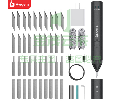 AWGEM手持超声波切割刀大功率工业塑料亚克力橡胶DIY高频震动切割工具 【KE1 切割打磨二合一】+40刀片+打磨头*1+40W充电器