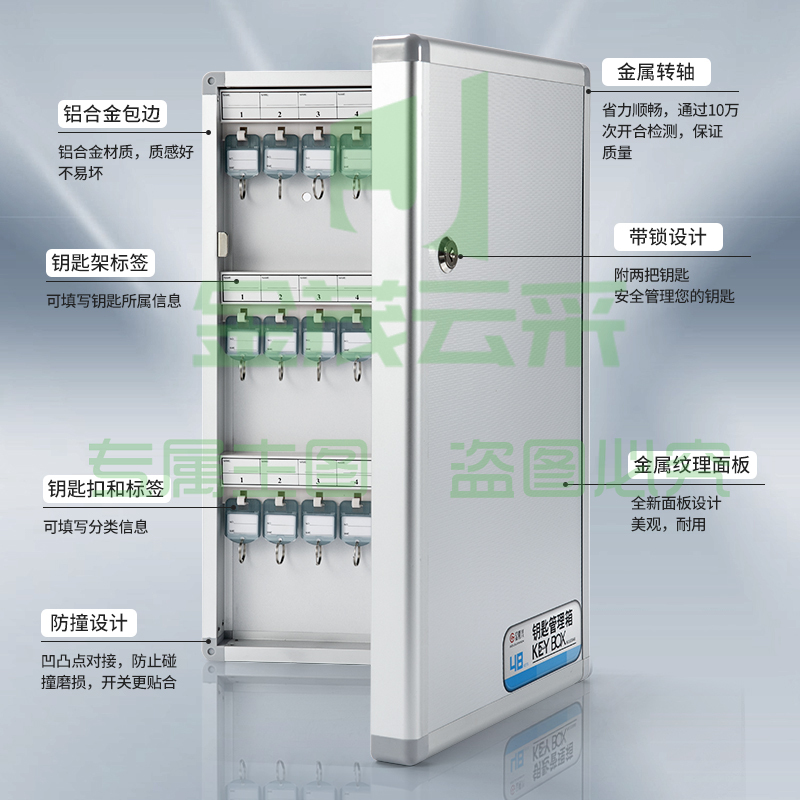钥匙箱壁挂式管理盒房产中介汽车钥匙柜收纳钥匙箱挂墙钥匙盒门口